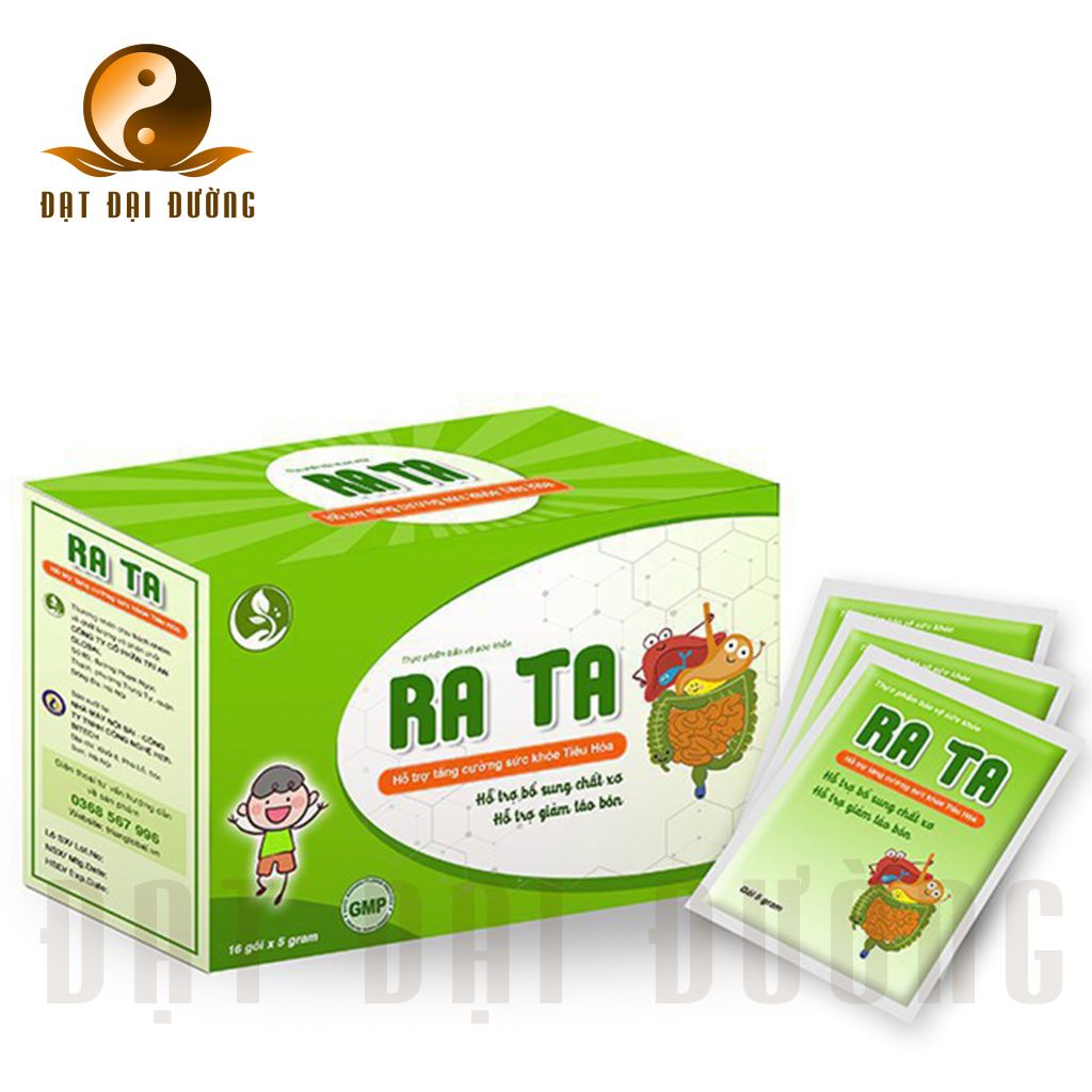 Ra Ta - Cốm bổ sung chất xơ, giúp giảm táo bón, hỗ trợ tiêu hóa cho trẻ - Hộp 16 gói x 5g