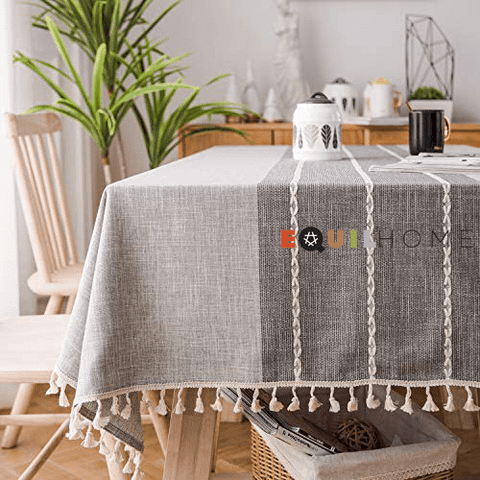  Khăn trải bàn Equilhome (140cmx260cm) khăn trải bàn chữ nhật chất liệu cotton linen, chống nhăn, giảm bám bẩn thích hợp dùng cho phòng ăn, phòng khách, các bữa tiệc - EQ7849 