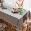 Khăn trải bàn ăn hình chữ nhật chất liệu Cotton linen - EQ7849