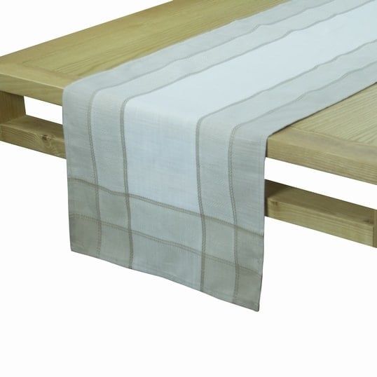 Khăn trải bàn Equilhome (40cmx140cm) khăn runner chất liệu sợi tổng hợp, kẻ trắng đen, chống nhăn, giảm bám bẩn thích hợp dùng cho phòng ăn, phòng khách, các bữa tiệc - EQ01