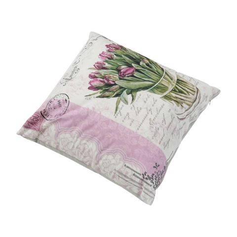  Vỏ gối sopha hình vuông 45x45 in hoa Tulips - EQ819 