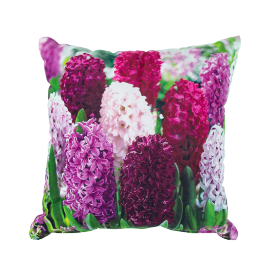 Vỏ gối sopha hình vuông 40x40 in hoa Hyacinth - EQ11