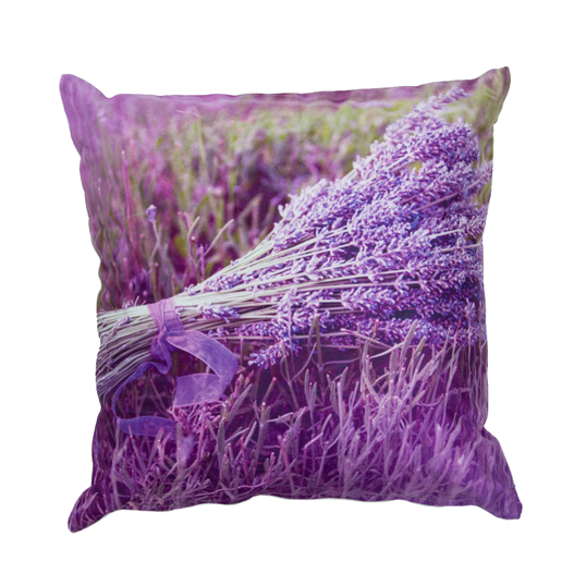 Vỏ gối sopha hình vuông 40x40 in hoa Lavender - EQ750