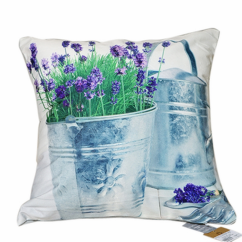  Vỏ gối sopha hình vuông 40x40 in hoa Lavender-alu blue - EQ4009 