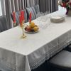 Khăn trải bàn hình chữ nhật khổ lớn vải Linen phối ren - DA555