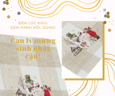  Khăn trải bàn Noel chống nhăn, giảm bám bẩn thích hợp dùng cho phòng ăn, phòng khách, các bữa tiệc - EQ1660 