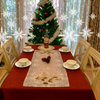 Khăn trải bàn Noel, chống nhăn, giảm bám bẩn thích hợp dùng cho phòng ăn, phòng khách, các bữa tiệc - EQ480