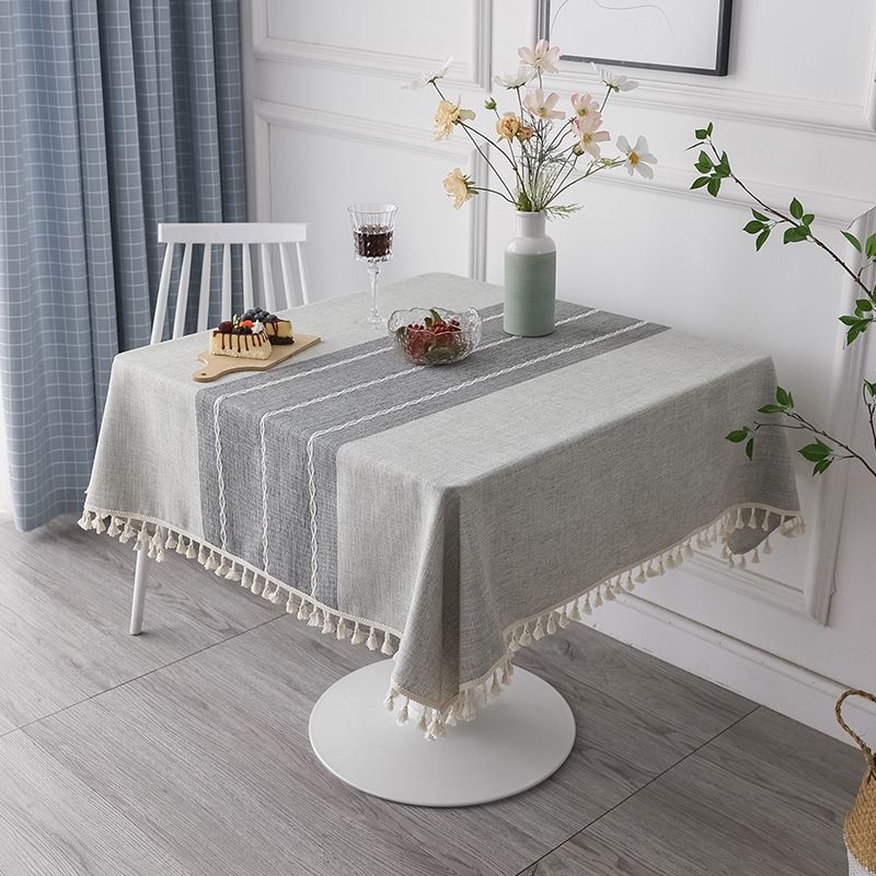 Khăn trải bàn ăn hình vuông chất liệu Cotton linen 140x140 - EQ7849