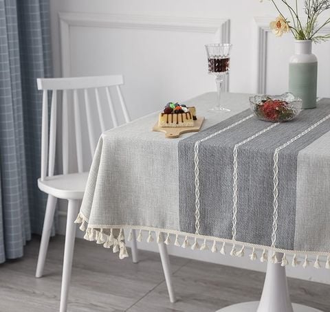 Khăn trải bàn ăn hìnhvuông chất liệu Cotton linen 