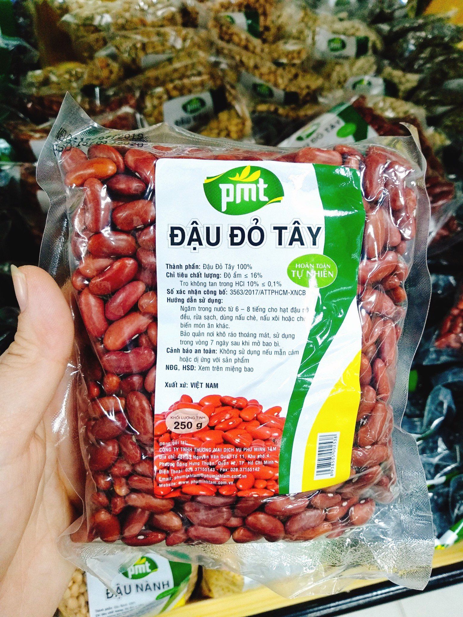 Ä'áº­u Ä'á» Tay Pmt Goi 250g Minty Mart