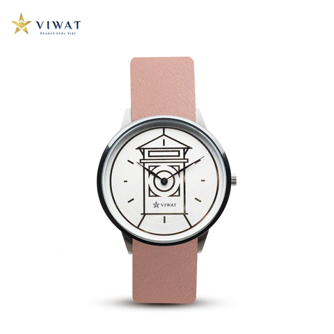  Viwat Sai Gon Nữ VW-119S Dây da Hồng nhạt 