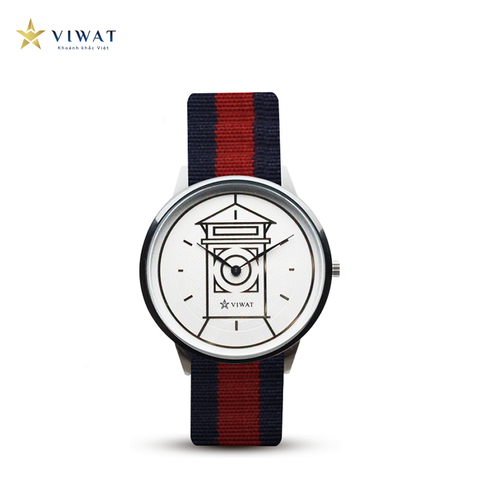  Viwat Sai Gon Nữ VW-117S Dây Nato Đỏ Xanh dương đậm 