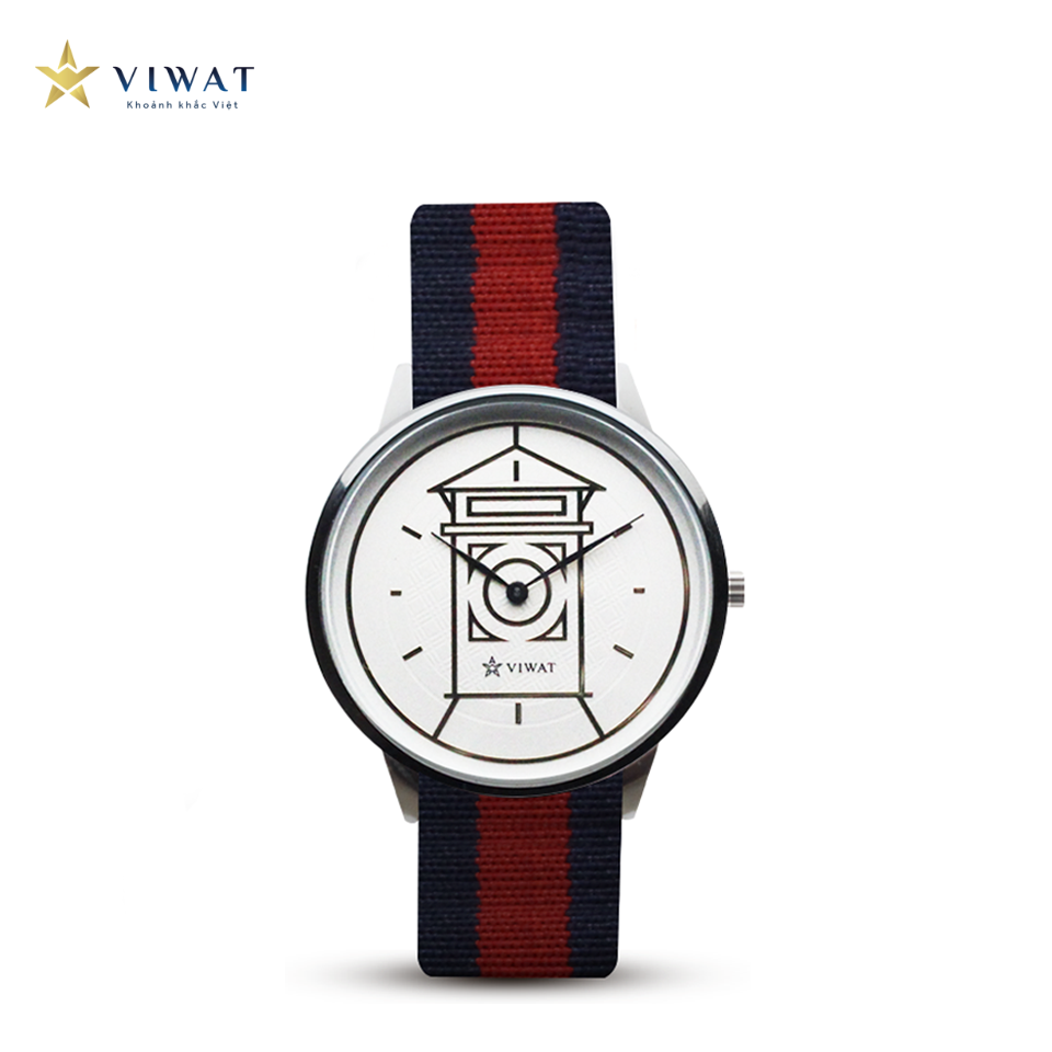 Viwat Sai Gon Nữ VW-117S Dây Nato Đỏ Xanh dương đậm