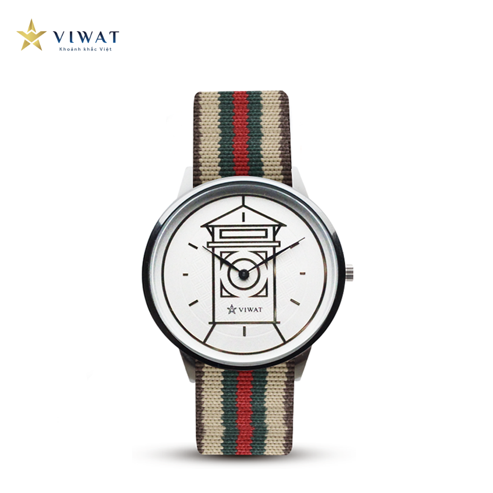 Viwat Sai Gon Nữ VW-120S Dây Nato Đỏ Xanh Trắng