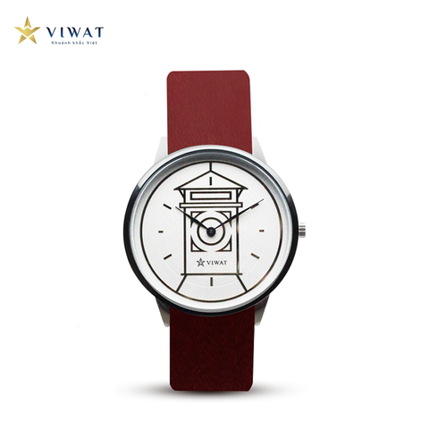  Viwat Sai Gon Nữ VW-116S Dây da Đỏ đậm 