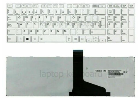 Bàn phím dùng cho laptop Toshiba L850 C850 C855 L850 màu trắng