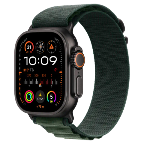 Apple Watch Ultra 2 GPS + Cellular 49mm viền Titanium Đen Dây Đeo Alpine - Medium