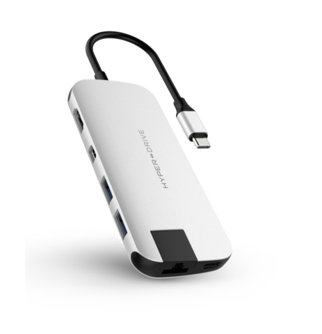 Bộ chia cổng HyperDrive Type-C SLIM 8 in 1 ( Sliver)