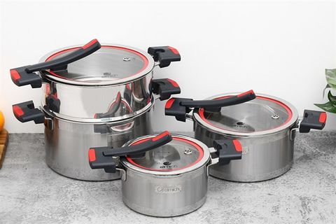 Bộ nồi inox 3 đáy nắp kính Elmich Milano EL-8091