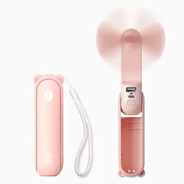 Quạt cầm tay mini 3in1 Jisulife F8X 4500mAh (Hồng)