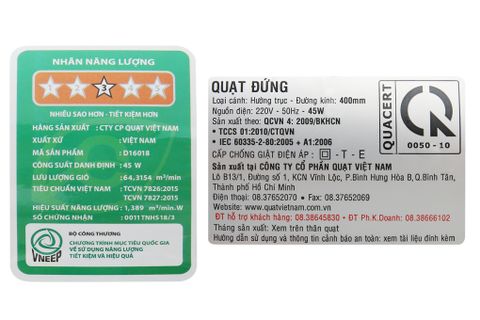 Quạt đứng Asia D16018-BV0 Xanh lam (mã sp: #37304993)