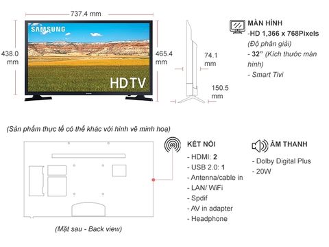 Smart Tivi Samsung HD 32 inch UA32T4500AKXXV