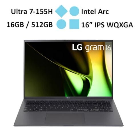 Laptop LG Gram 2024 16Z90S-G.AH76A5 (Ultra 7-155H/RAM 16GB/Onboard/512GB SSD/Windows 11)