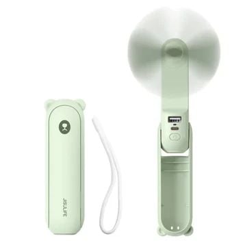 Quạt cầm tay mini 3in1 Jisulife F8 2000mAh (Xanh)