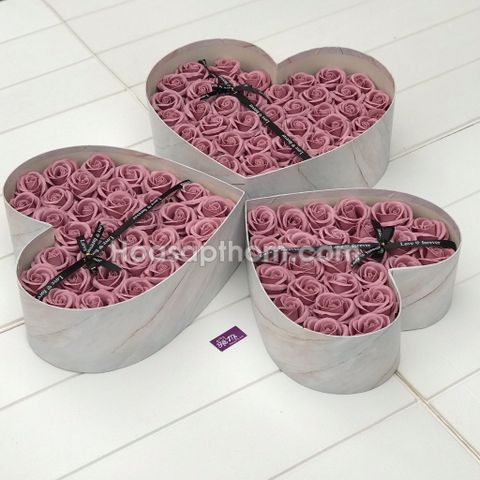 Hộp Quà Hoa Sáp Trái Tim