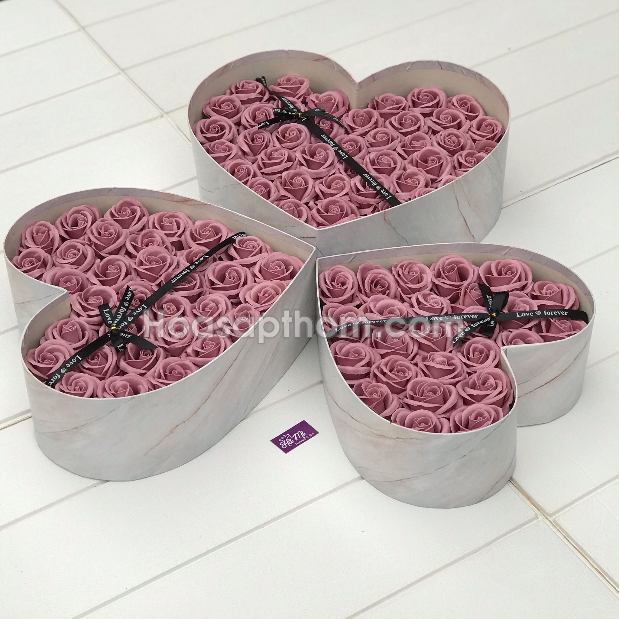 Set 3 Hộp Tim Cao Cấp Mặt Kính