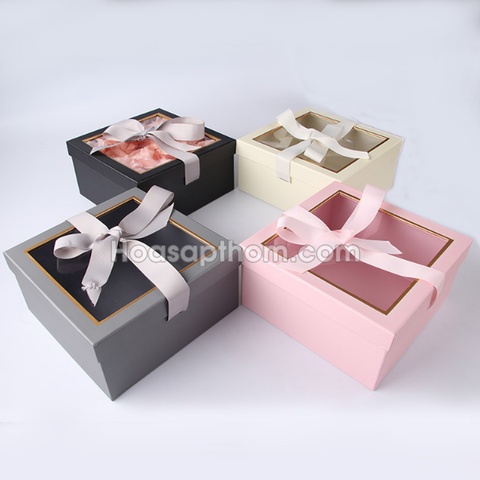 Sỉ Hộp Giấy Vuông Cắm Hoa Sáp Thơm