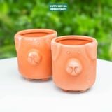  Chậu đất nung đỏ hình Chó 10x10cm 