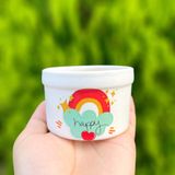  Chậu sứ hình túi mini 8x6.5cm - In hình 