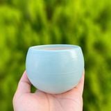  Chậu sứ hạt dẻ 8x7cm - Trơn 