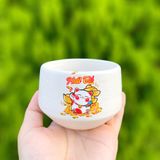  Chậu sứ kim cương thấp mini 9.5x7.5cm - In hình 