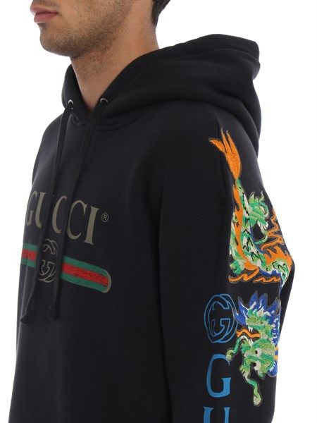 gucci dragon embroidered hoodie
