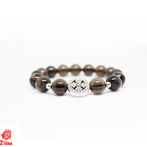Vòng Thạch Anh Khói Mix Charm Bạc 300