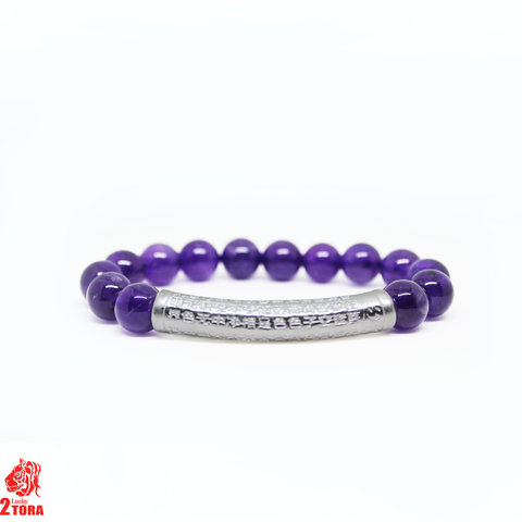 Vòng Đá Quý Thạch Anh Tím Mix Charm Bạc 300