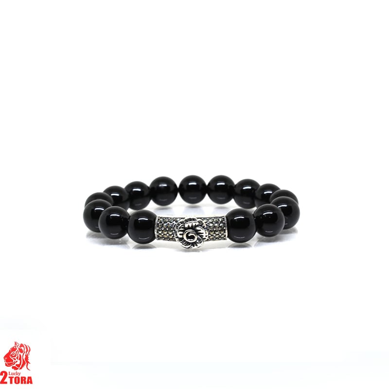 Vòng Mã Não Đen Mix Charm Bạc 140