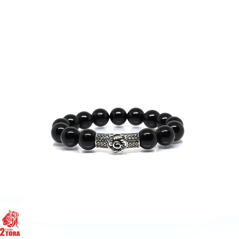 Vòng Mã Não Đen Mix Charm Bạc 140