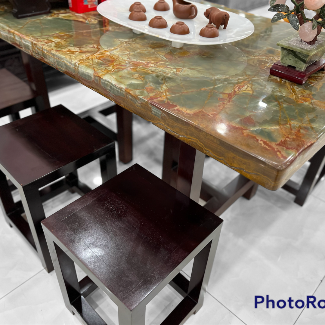 Bộ bàn ngọc onyx xanh
