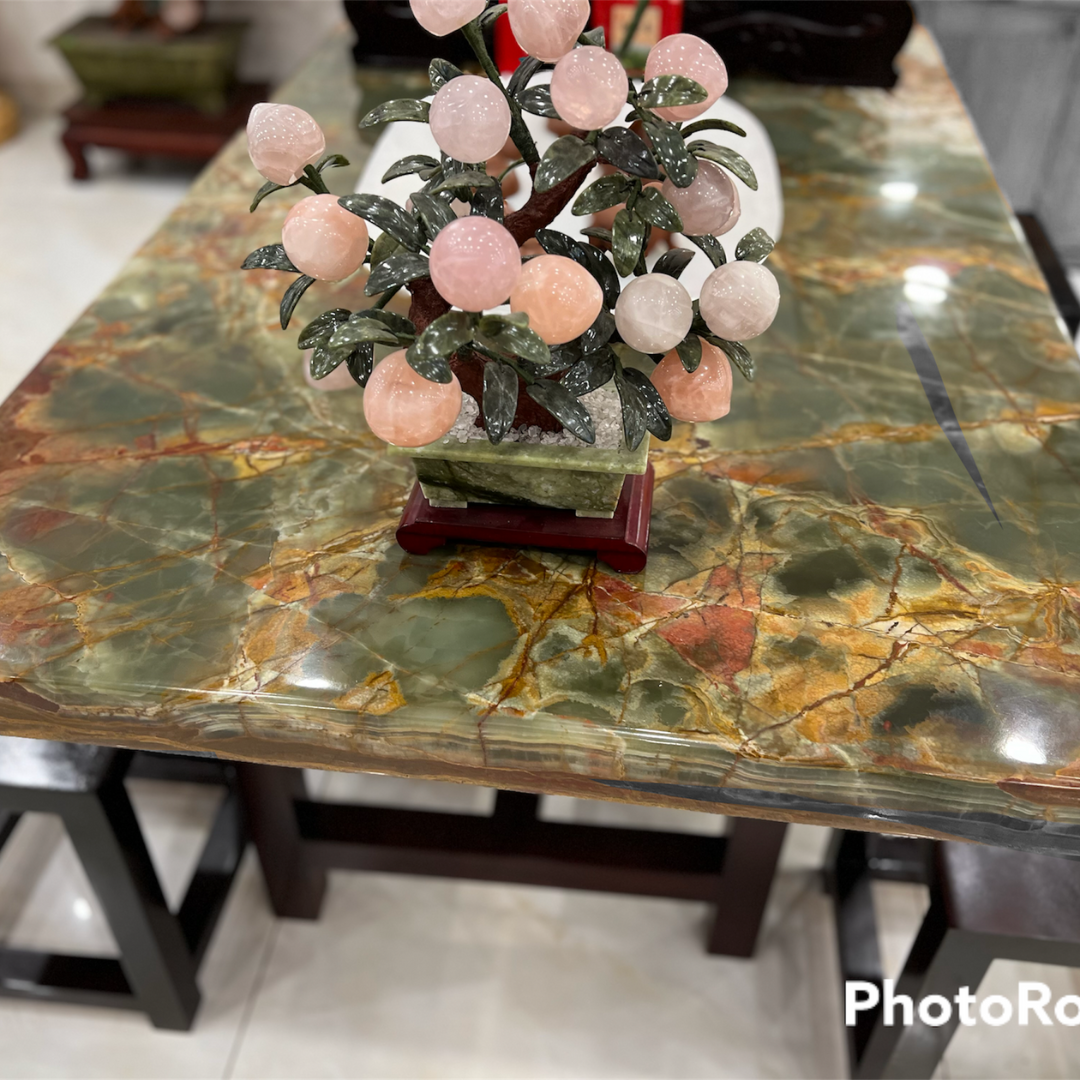 Bộ bàn ngọc onyx xanh