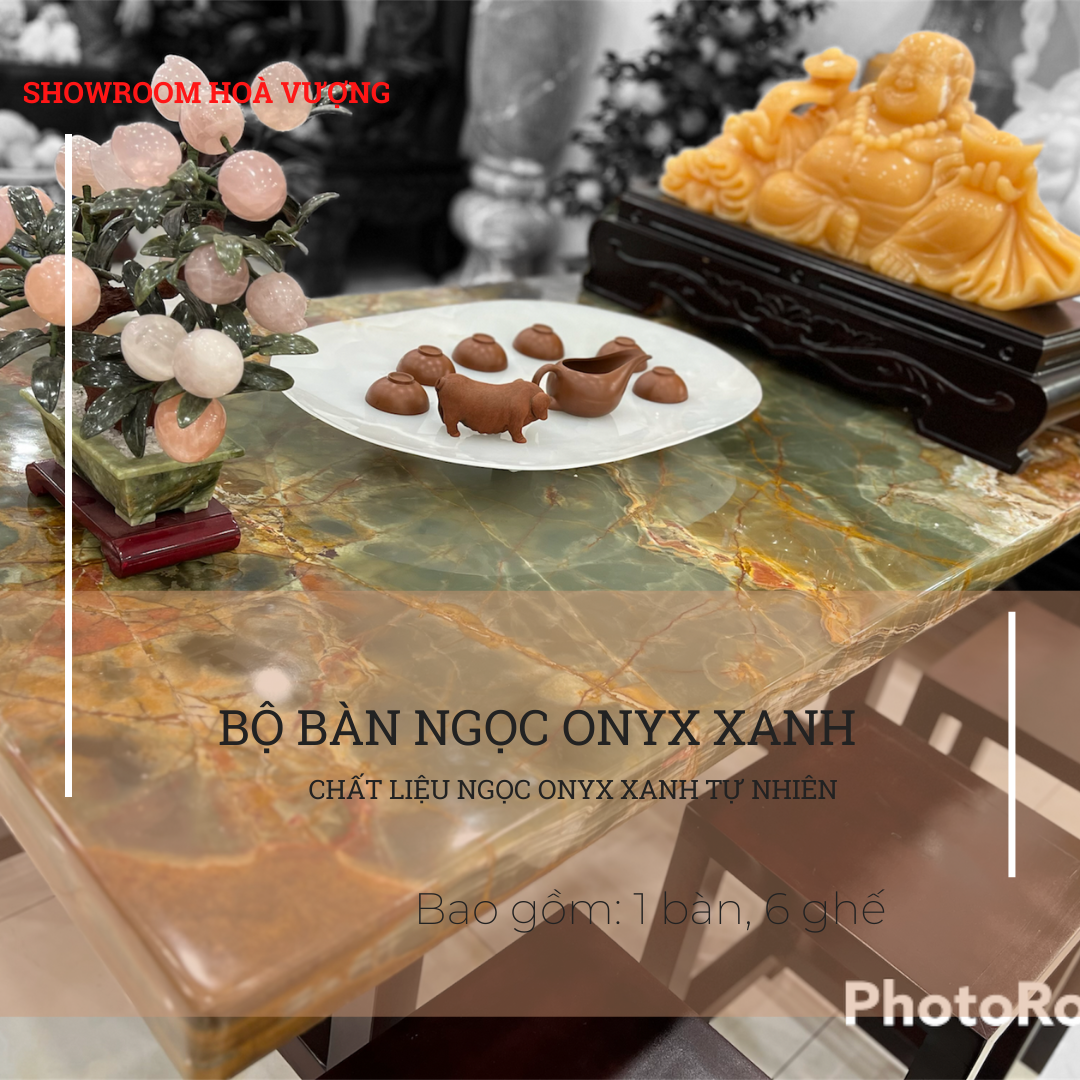 Bộ bàn ngọc onyx xanh