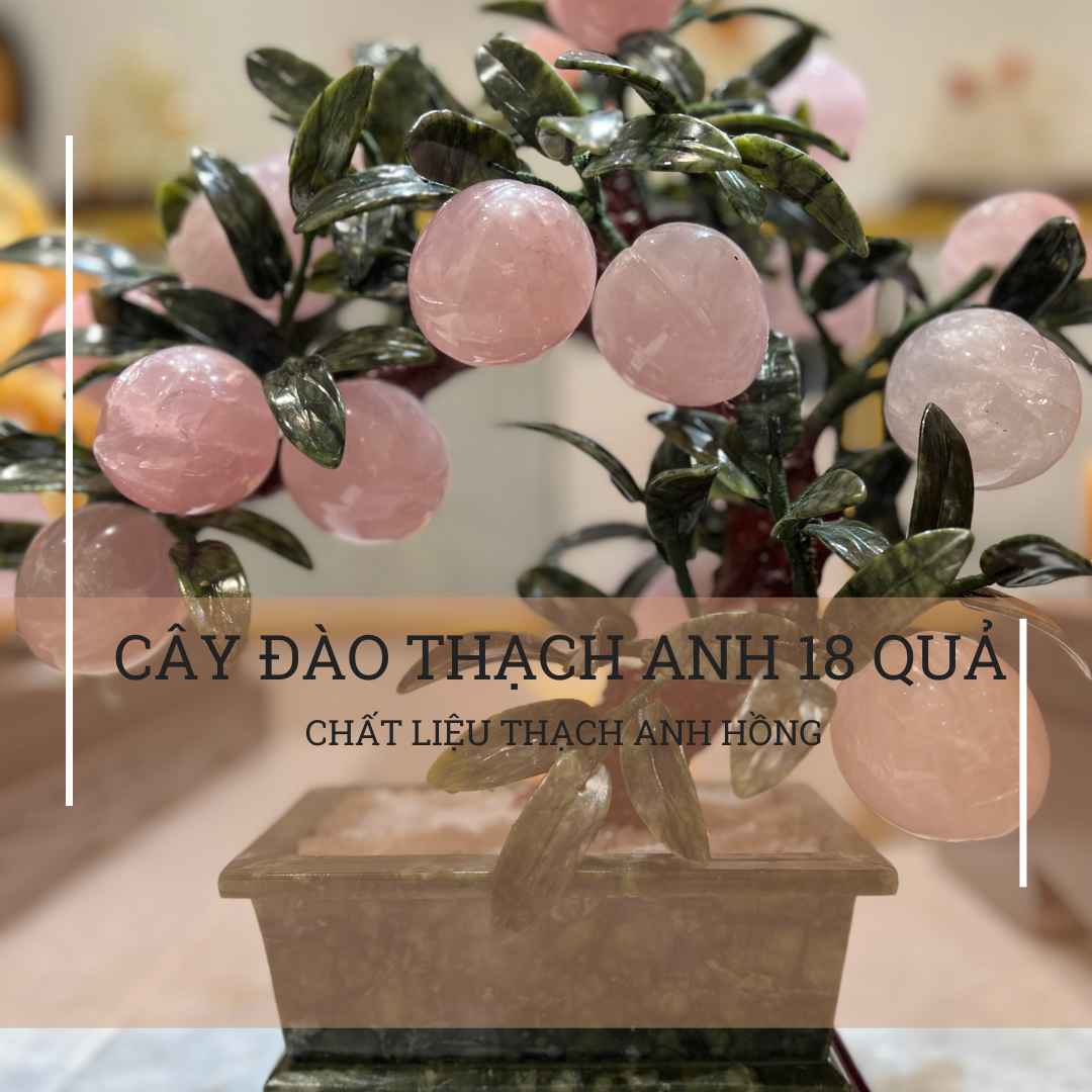 Cây đào thạch anh hồng 18 quả