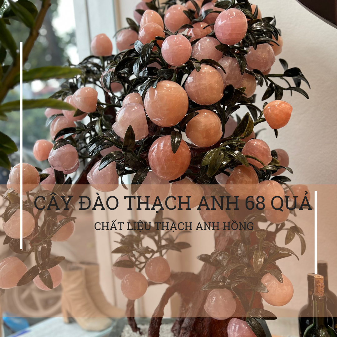 Cây đào thạch anh hồng 68 quả