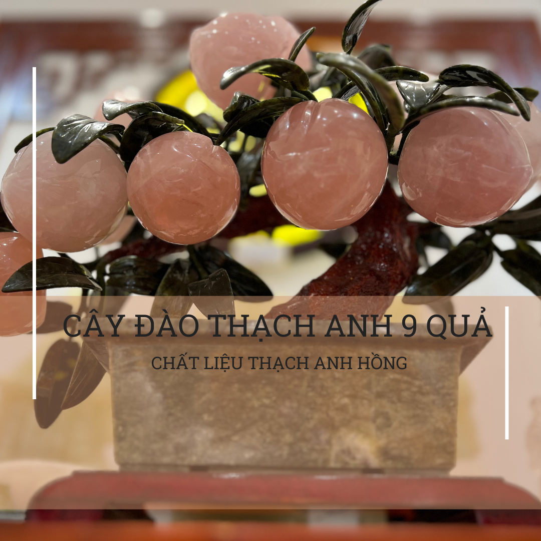 Cây đào thạch anh hồng 9 quả