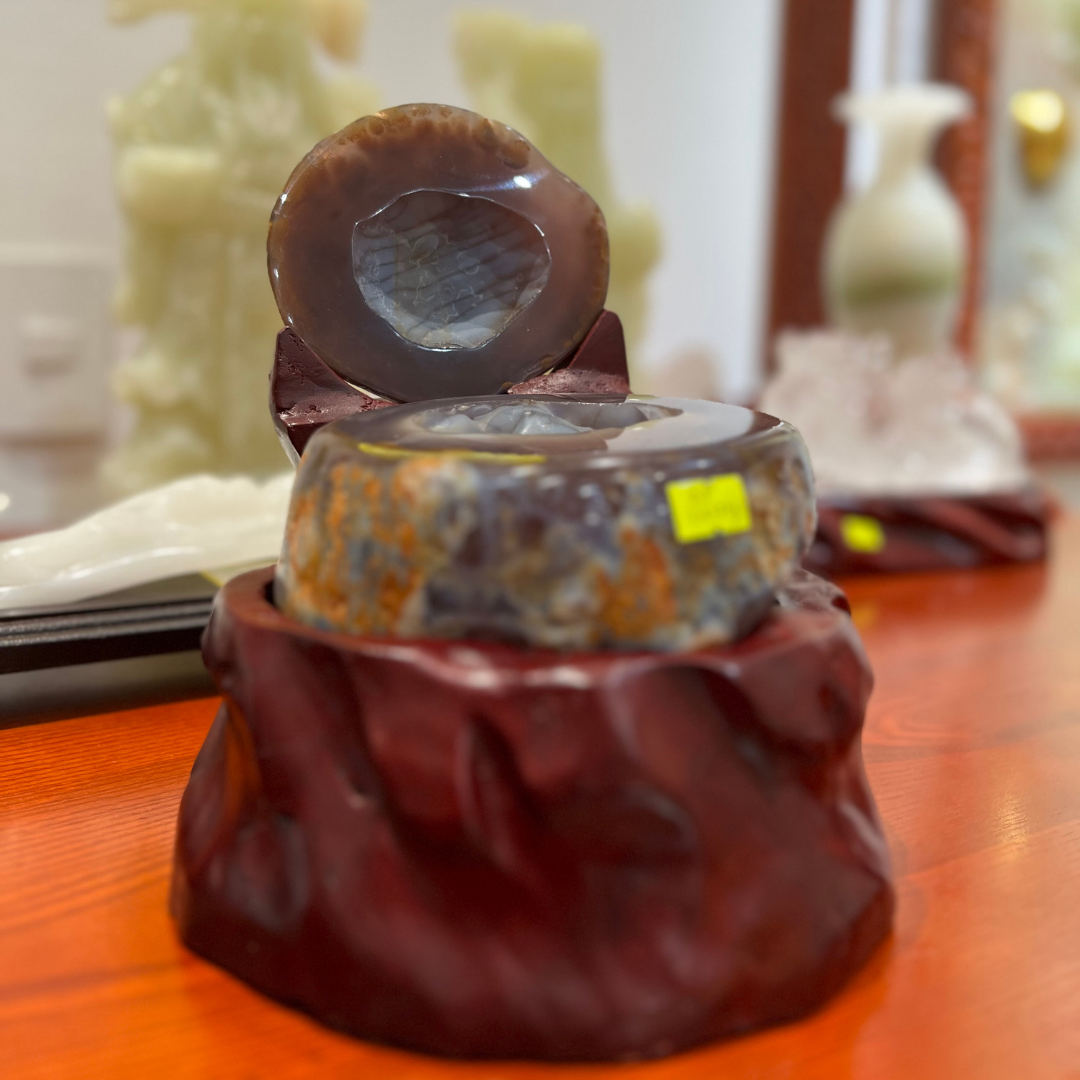 Chậu tụ bảo mã não tự nhiên