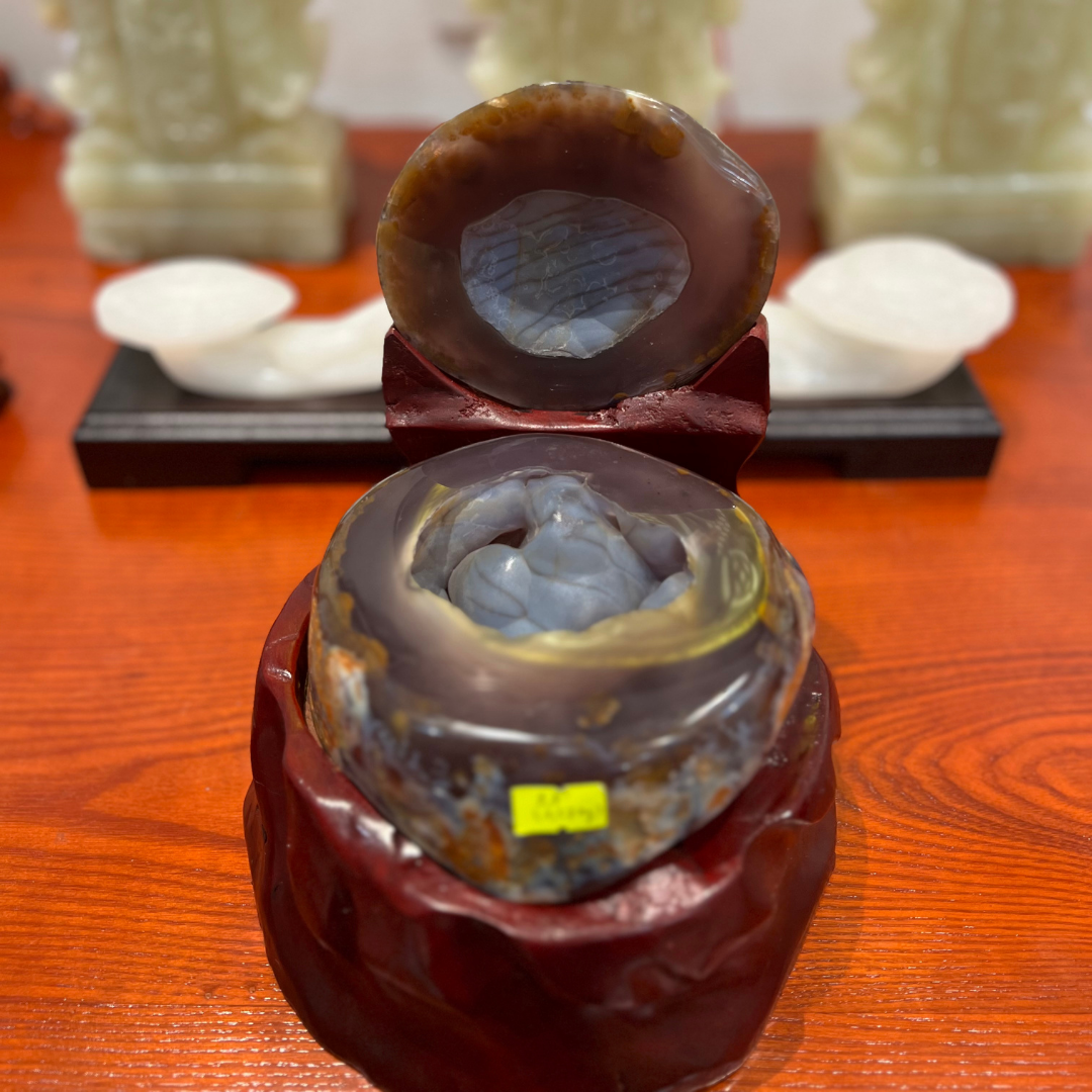 Chậu tụ bảo mã não tự nhiên