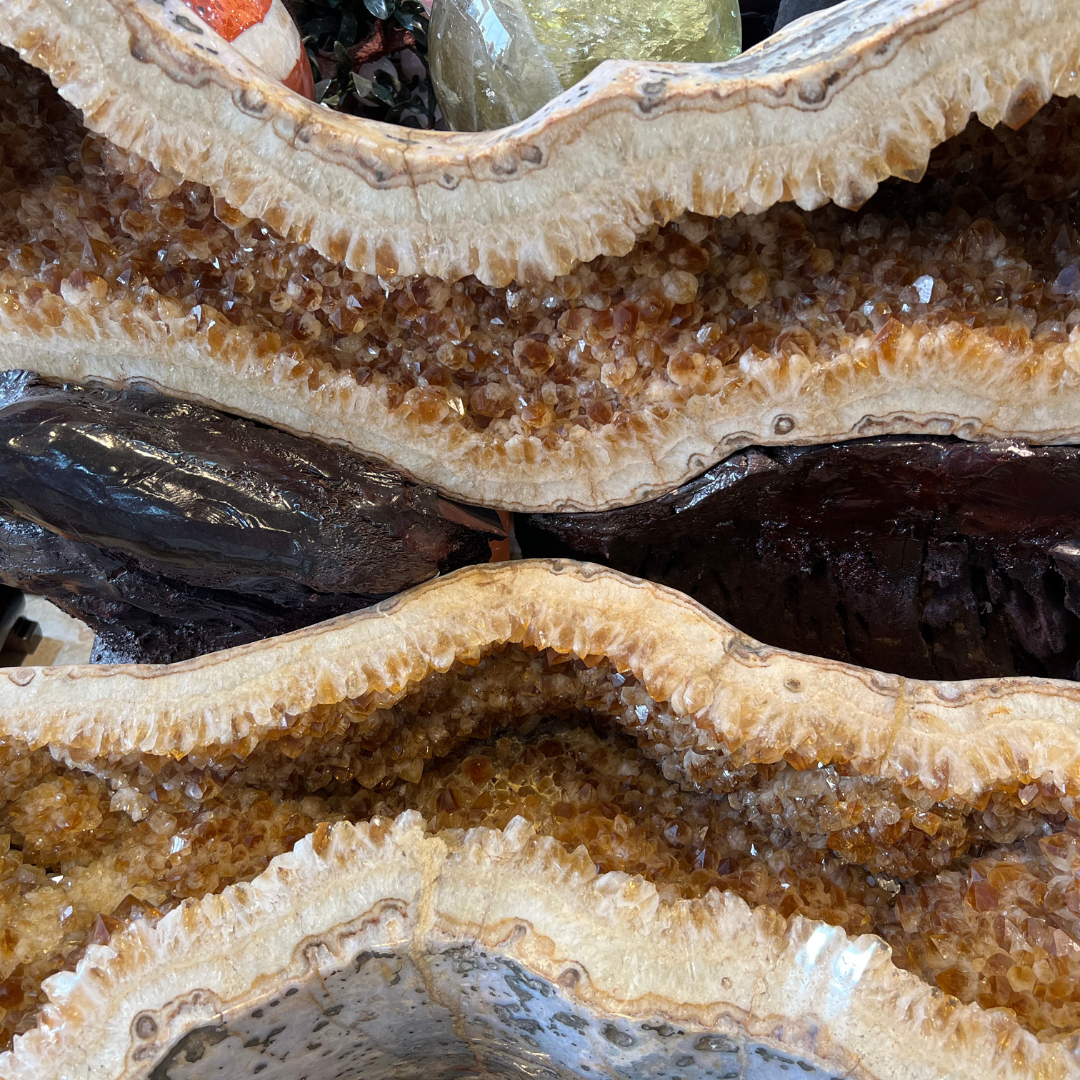 Chậu tụ tài cỡ đại thạch anh vàng tự nhiên