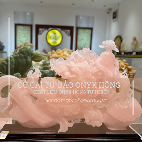 Củ cải tứ bảo ngọc onyx hồng tự nhiên